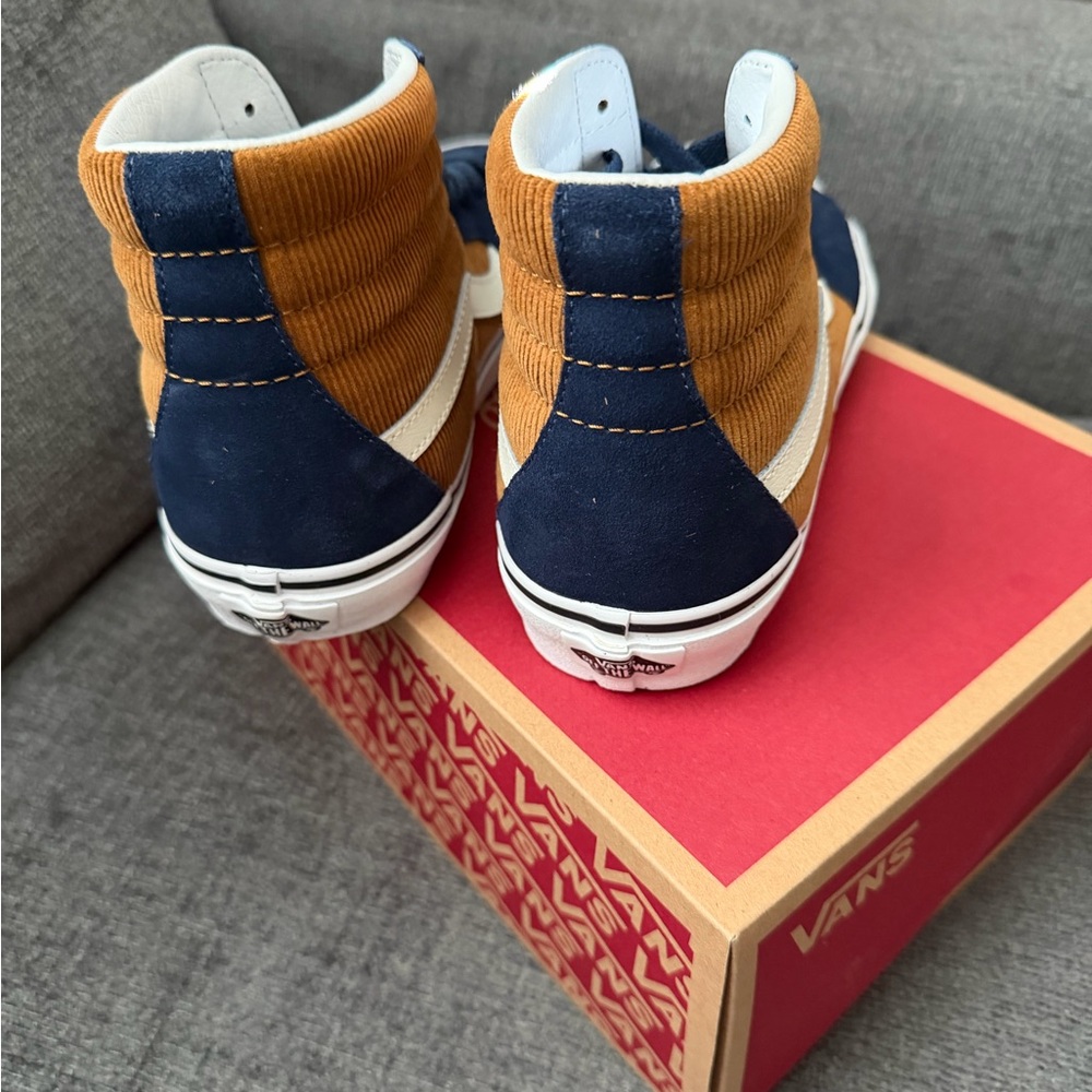 Vans Sk8-Hi Mini Cord Blue Brown Mens 7 Womens 8.5 VN0007NS0BO - Picture 3 of 6